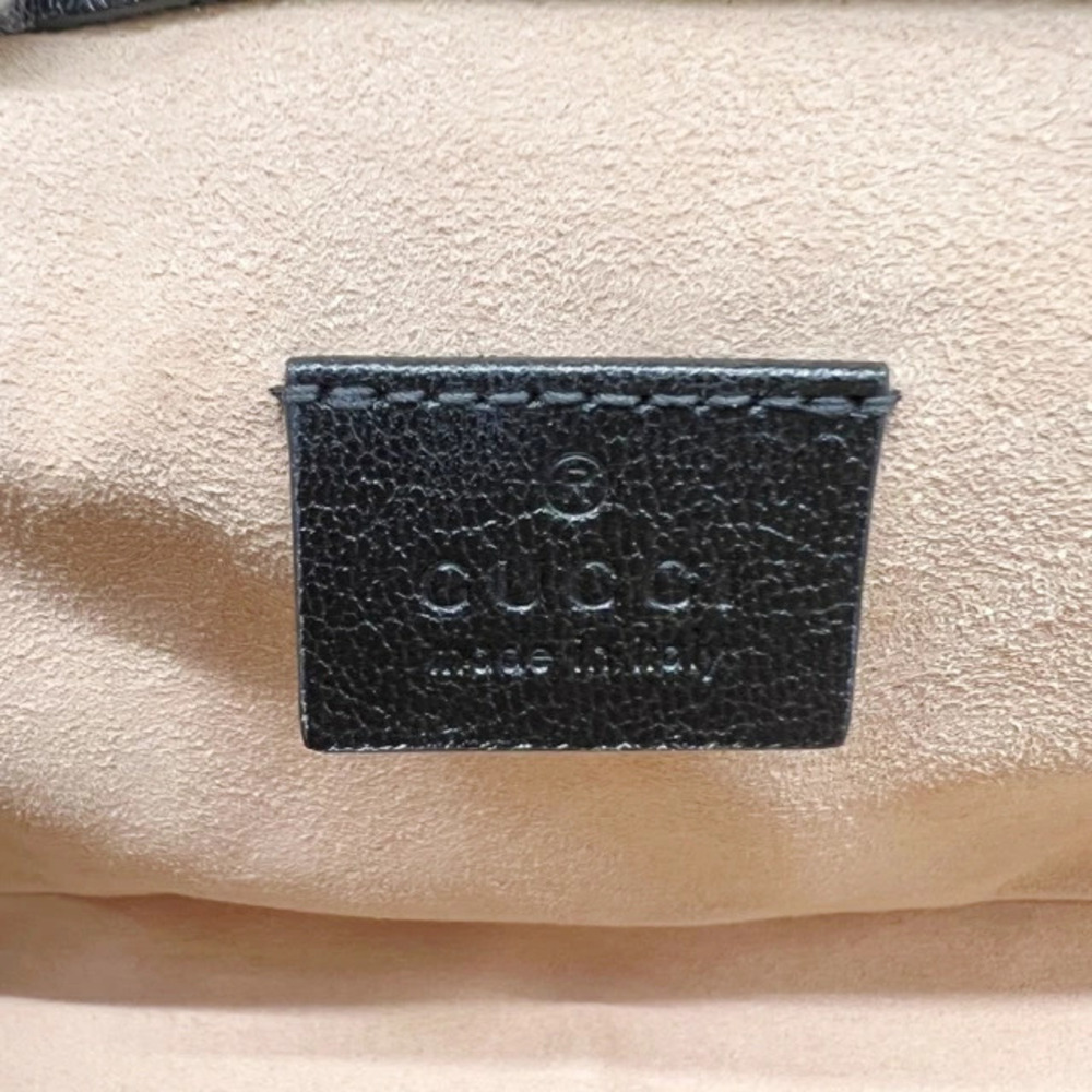 GUCCI GG Supreme Padlock Shoulder Bag Leather Brown Black - Picture 9 of 10